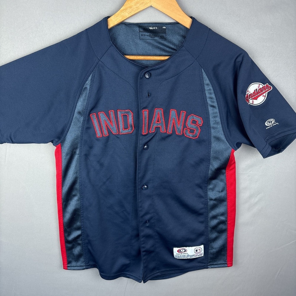 Vintage Cleveland Indians Baseball Jersey Youth XL MLB Short Sleeve True Fan